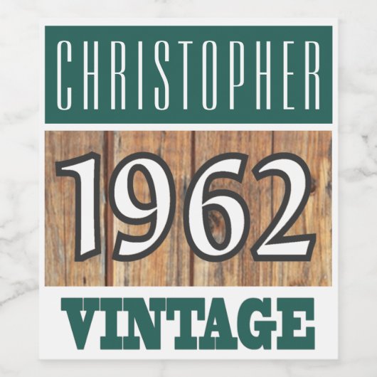 1962 Geboorte Wijn Label Wijn Etiket (Enkel label)