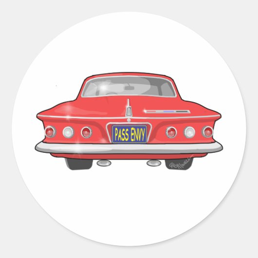1962 Plymouth Fury Ronde Sticker (Voorkant)