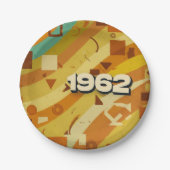 1962 - Retro jaren '60 Geometrisch ontwerp - Papieren Bordje (Voorkant)