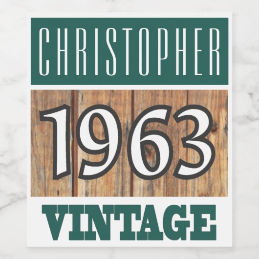 1963 Année de naissance Étiquette de vin (Étiquettes simples)