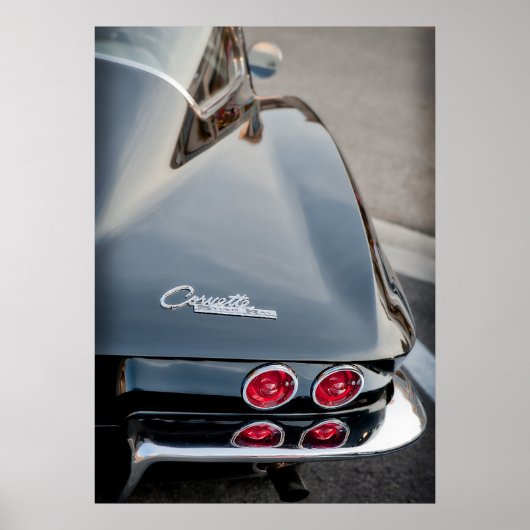 1963 Black Corvette Sting Ray Poster (Voorkant)