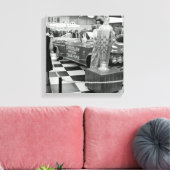 1963 Chicago Auto Show Chrysler Pace Car Woman Canvas Afdruk (Insitu (Woonkamer))