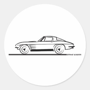 1963 Corvette Sting Ray Split Window Coupe Ronde Sticker