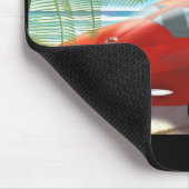 1963 Red Corvette Stingray Beach Scene Mousepad Muismat (Hoek)