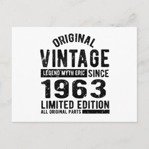 1963 Verjaardag Vintage Briefkaart
