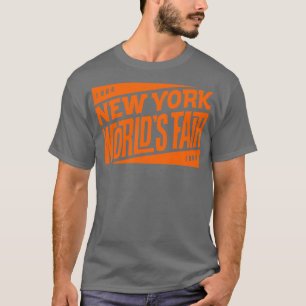 196465 New York Worlds Fair Tiki Font Sinaasappel T-shirt