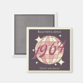  1964 60e verjaardag retro paarse magneet (Voorkant / Achterkant)