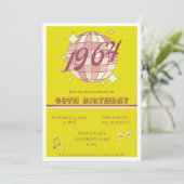 1964 61ste verjaardag retro groen Uitnodiging (Staand voorkant)