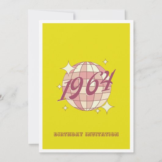 1964 61ste verjaardag retro groen Uitnodiging (Achterkant)