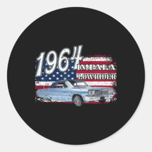1964 64 Impala Lowrider SS 4th of July Amerikaans Ronde Sticker