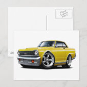 1964-65 Nova Yellow Car Briefkaart (Voorkant / Achterkant)