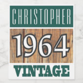 1964 Année de naissance Étiquette de vin (Étiquettes simples)