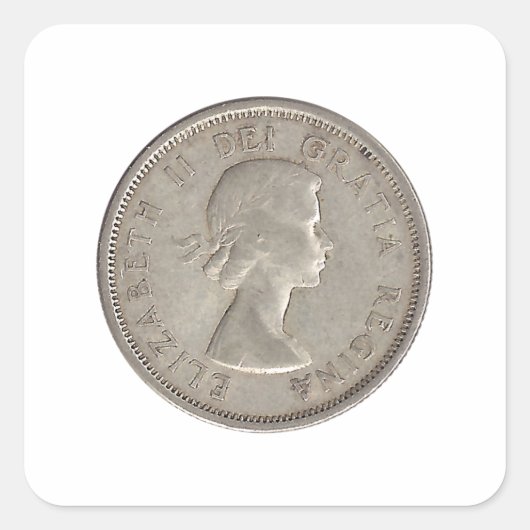 1964 Canadees kwartaal Vierkante Sticker (Voorkant)