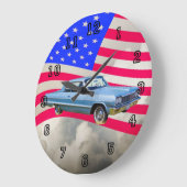 1964 Chevrolet Impala auto en Amerikaanse vlag Grote Klok (Hoek)