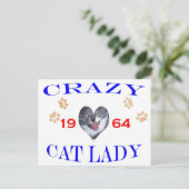 1964 Crazy Cat Lady Briefkaart (Staand voorkant)