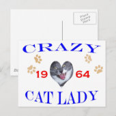 1964 Crazy Cat Lady Briefkaart (Voorkant / Achterkant)