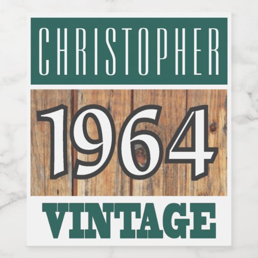1964 Geboorte Wijn Label Wijn Etiket (Enkel label)