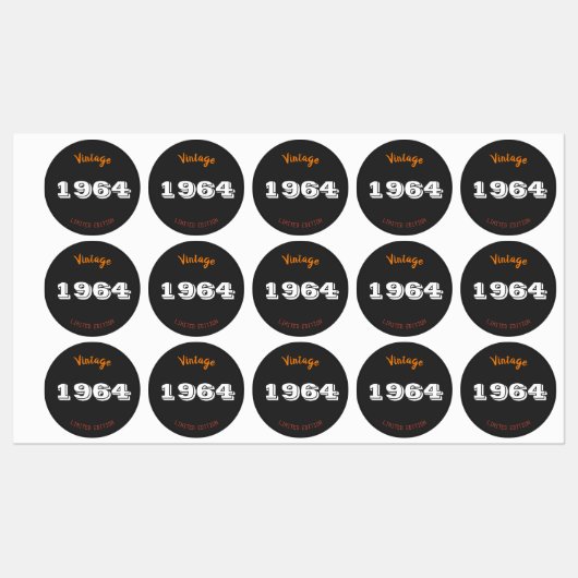  1964 gelimiteerde editie 60th Birthday Gift Labels (Vel)