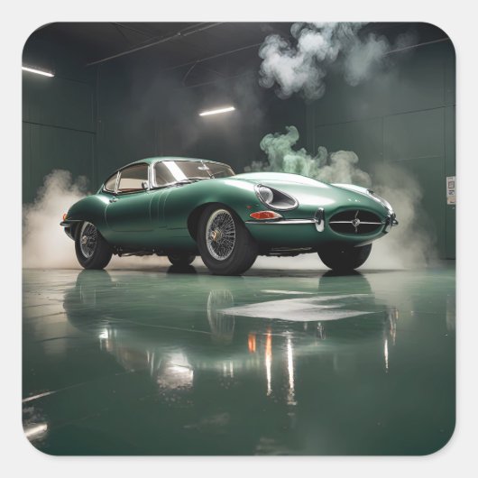 1964 Jaguar XKE Vierkante Sticker (Voorkant)