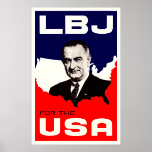 1964 LBJ voor de Verenigde Staten Poster