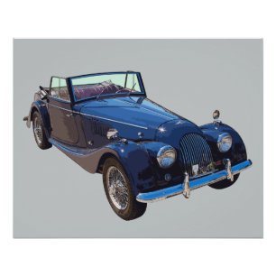 1964 Morgan Plus 4 Converteerbare sportwagen Perfect Poster