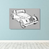 1964 Morgan Plus 4 Sportauto Illustratie Canvas Afdruk (Insitu (Houten vloer))