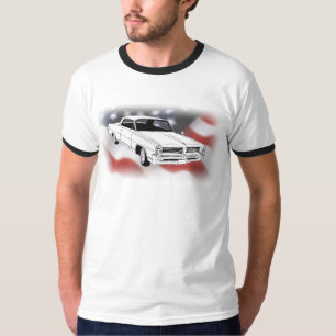 1964 Pontiac Bonneville over Amerikaanse vlag T-shirt