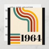 1964 Retro Stripe Vintage Poster Kaart (Voorkant / Achterkant)