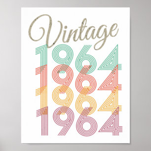 1964  stijl Birthday Poster