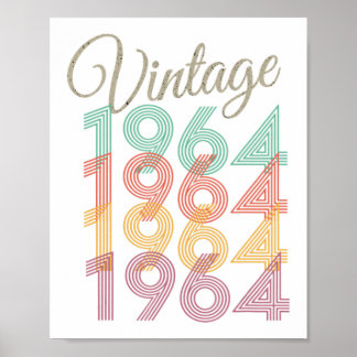 1964  stijl Birthday Poster