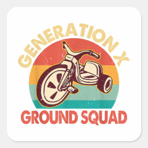 1965-1980 Generatie Gen X Generatie X Ground Squ Vierkante Sticker