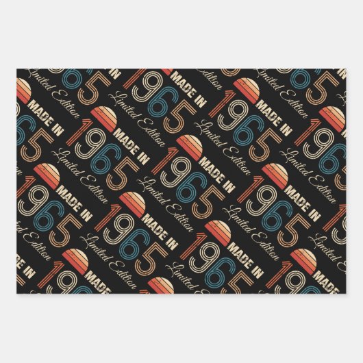 1965 60ste verjaardag inpakpapier vel (Voorkant 2)