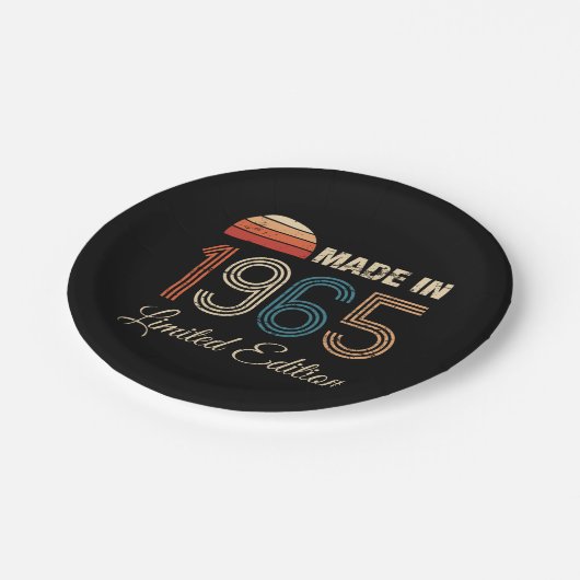 1965 60ste verjaardag papieren bordje (Gekanteld)