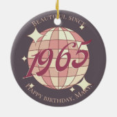  1965 60ste verjaardag retro paarse keramisch ornament (Achterkant)