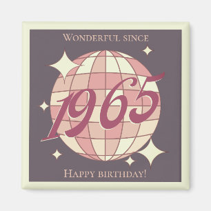 1965 60ste verjaardag retro paarse magneet