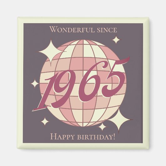 1965 60ste verjaardag retro paarse magneet (Voorkant)