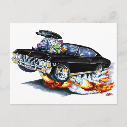 1965-66 Impala Black Car Briefkaart (Voorkant)