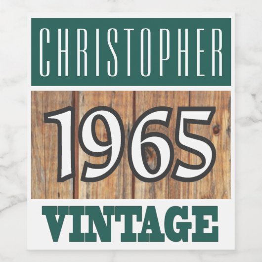 1965 Année de naissance Étiquette de vin (Étiquettes simples)