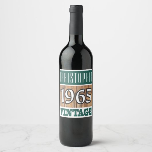 1965 Année de naissance Étiquette de vin (Devant)
