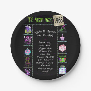 1965 Birthday Trivia Facts Paper Bord