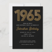 1965 Black Faux Gold 60e anniversaire Invitation (Devant)