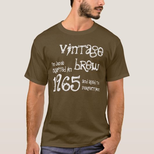 1965 Brew Fun 50th Birthday Brown T-shirt (Voorkant)