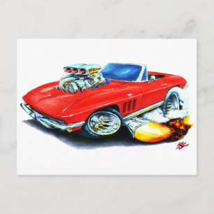1965 Corvette Red Convertible Briefkaart