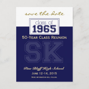 1965 Custom Class Reunion Save-the-Date Aankondigingskaart