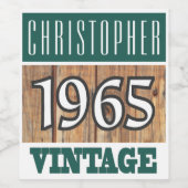 1965 Geboorte Wijn Label Wijn Etiket (Enkel label)