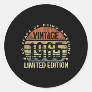 1965 Limited Edition 60-jaar-oude geschenken 60t Ronde Sticker