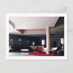 1965 Mid Century Modern Hotel Lobby Briefkaart