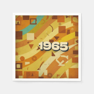 1965 - Retro  jaren '60 Geometrisch ontwerp - Servet
