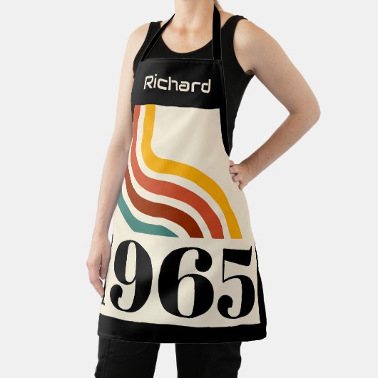 1965 Retro Stripe  60e verjaardag Schort (Insitu)