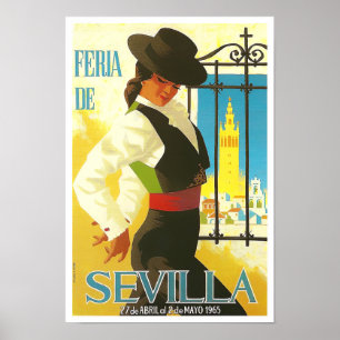 1965 Villa de Sevilla vintage-reis Poster